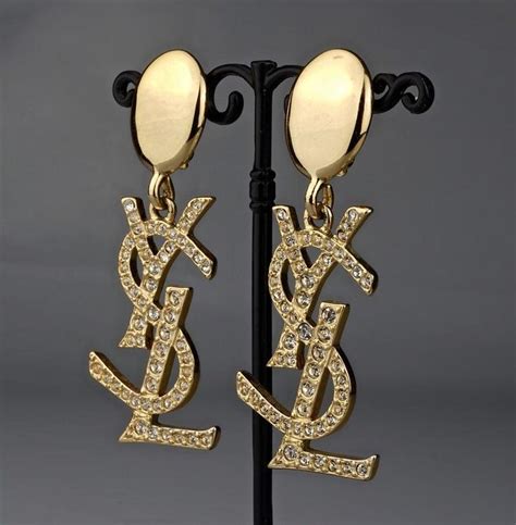 ysl rhinestone earrings.